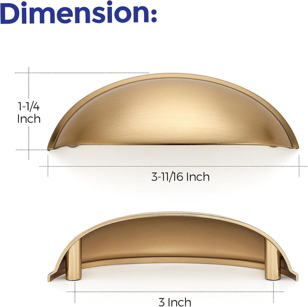 Ravinte Champagne Bronze Cabinet Pulls Drawer Cup Handles 3 Inch 12 Pack
