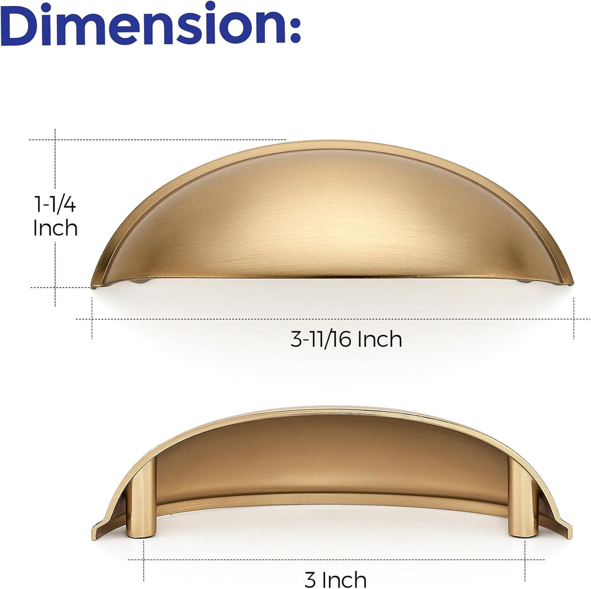 Ravinte Champagne Bronze Cabinet Pulls Drawer Cup Handles 3 Inch 12 Pack