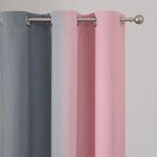 Estelar Textiler Pink and Grey Blackout Curtains 54 Inch Length, Light Blocking - Image 4