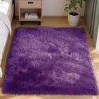 Goolela Purple Sheepskin Rug 4x6 Fluffy Fuzzy Furry Carpet by Goolela