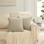 Fancy Homi 4 Packs Taupe Decorative Throw Pillow Covers 20x20 Inch - Image 6