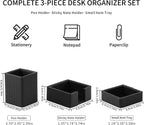 3 Pack Desk Organizer Set of Pen Holder,Paperclip Storage Sticky Note Holde