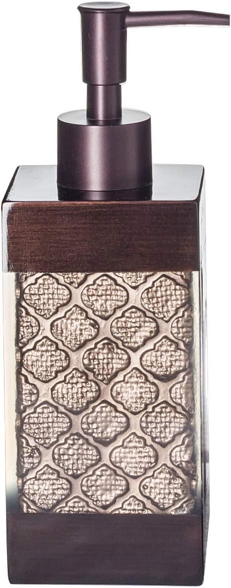 Creative Scents Dahlia Brown 4 Piece Bathroom Accessories Set