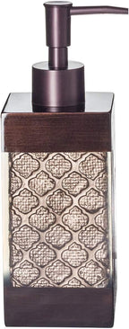 Creative Scents Dahlia Brown 4 Piece Bathroom Accessories Set