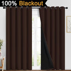 Yakamok 100% Blackout Curtains for Bedroom, 2 Thick Layers Thermal Insulated - Image 2