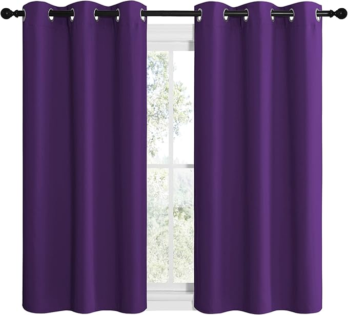NICETOWN Purple Kitchen Blackout Curtains, Home Decoration Thermal Insulated - Image 2