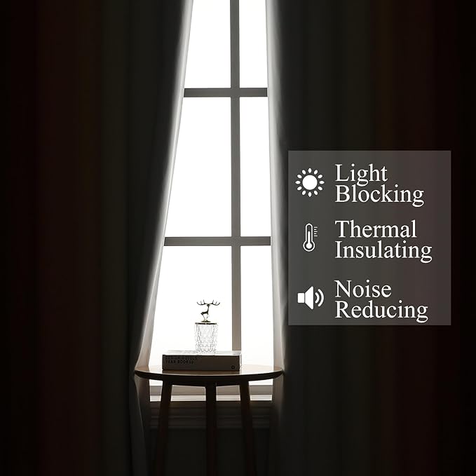 Estelar Textiler Burnt Orange & Greyish White Ombre Blackout Curtains 96 Inch - Image 3