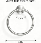 SetSail Towel Holder for Bathroom Wall Brushed Nickel Towel Ring, 2 Pack