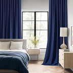 MIULEE Navy Blue Back Tab Blackout Curtains 84 Inch Length 2 Panels Set - Image 2