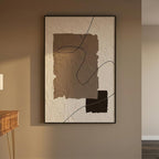 QKF Earth Geometric 3D Texture Black Aluminum Frame Canvas Wall Art