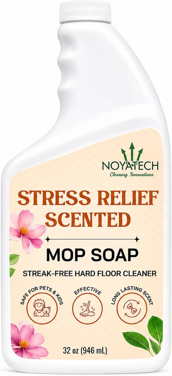 NOYATECH Scented Mop Soap – Eucalyptus & Spearmint Floor Cleaner for Sealed Hardwood, Tile, Laminate & Vinyl – Streak-Free Clean, 32 fl oz