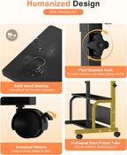 QZMDSM Portable Rolling Desk on Wheels