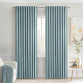 MIULEE Slate Blue Back Tab Blackout Curtains 84 Inch Length 2 Panels Set by MIULEE
