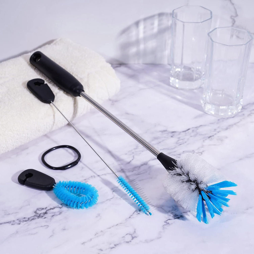 MOSOLAN 3-in-1 Water Bottle Brush and Straw Cleaning Set, Flat Head