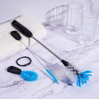 MOSOLAN 3-in-1 Water Bottle Brush and Straw Cleaning Set, Flat Head