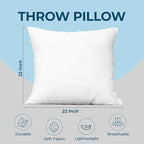 Utopia Bedding Throw Pillows – 22 x 22 Inches Down Alternative Pillows - Image 4