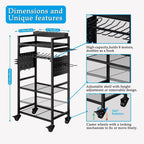 INGIORDAR Power Tool Organizer storage Cart with Charging Station,Black