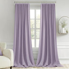 MIULEE Lilac Back Tab Blackout Curtain 96 Inch Long 2 Panels Set - Image 9
