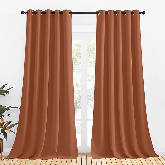 NICETOWN Thermal Insulated Burnt Orange Curtains by NICETOWN