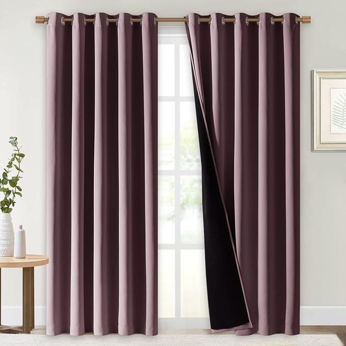 NICETOWN 100% Blackout Window Curtain Panels, Cold and Full Light Blocking by NICETOWN