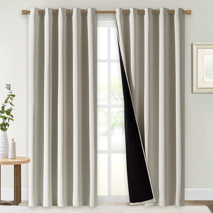 NICETOWN 100% Blackout Window Curtain Panels, Cold and Full Light Blocking by NICETOWN