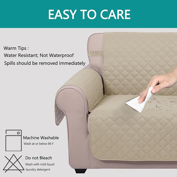 U-NICE HOME Large Sofa Cover Reversible Couch Cover - Image 5