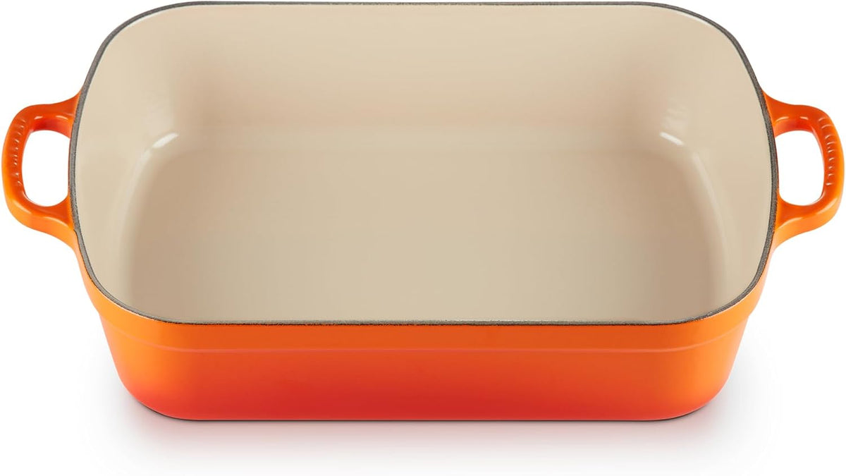Le Creuset Enameled Cast Iron Rectangular Roaster, 5.25 qt., Flame