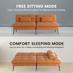 COMHOMA Futon Sofa Bed, 72″ Convertible Sleeper Sofa, Upholstered Loveseat