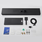 ROVATE 4 in 1 Shower Panel Tower with Powerful Body Jets, Matte Black