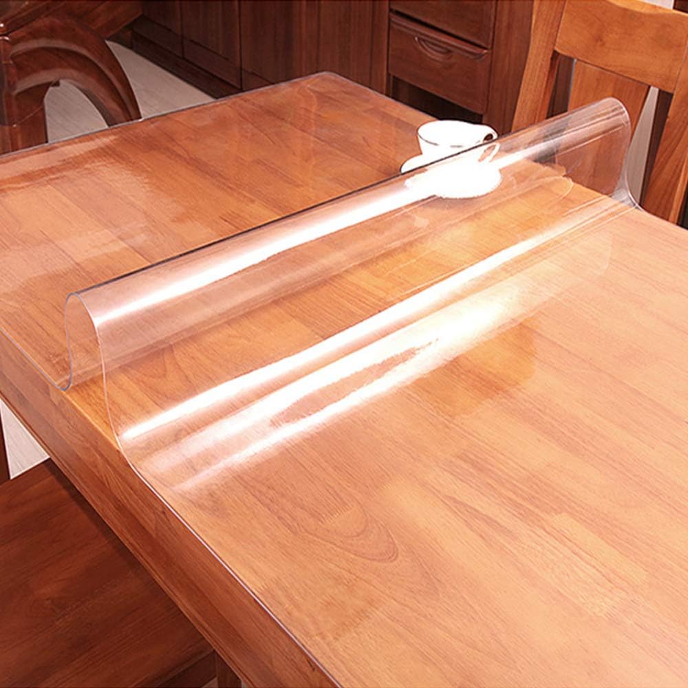 42x96 Inches Clear PVC Table Protector Desk Blotter Mat Vinyl Plastic Tablecloth Wipeable Easy Clean Protective Pad Wooden Furniture Conference Outdoor Tabletop Mat Water& Heat &Dust Resistant 1.5mm