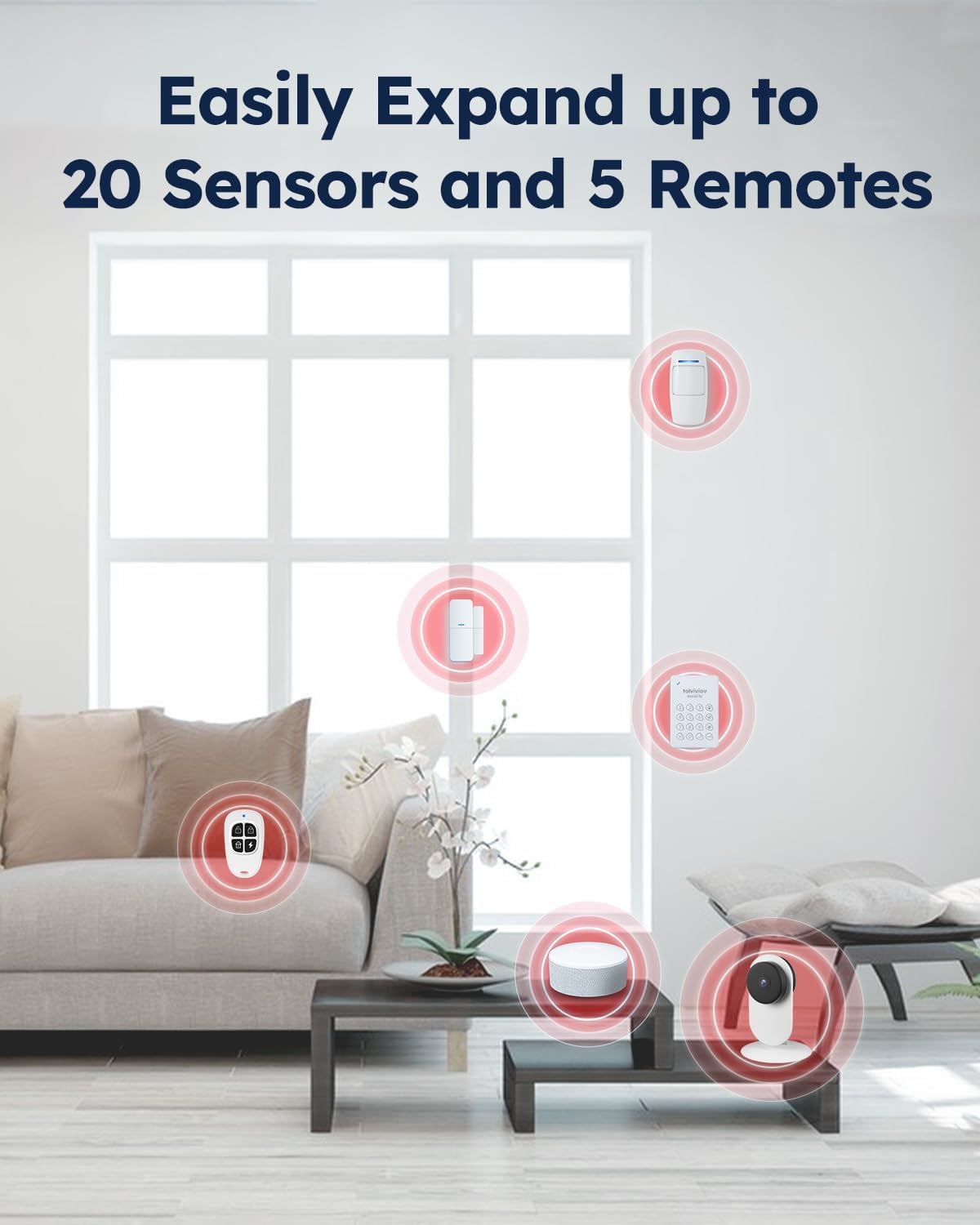 WiFi Door Alarm System, 10-Piece DIY Wireless Alarm Kit with Door Sensors