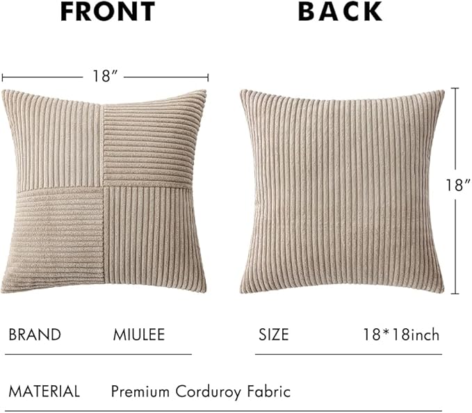 MIULEE Light Brown Decorative Throw Pillow Covers 18x18 Inch - Image 6