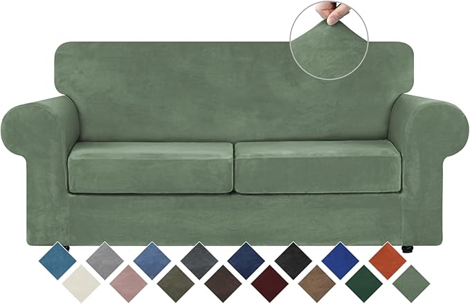 WEERRW Velvet Couch Covers for 2 Cushion Couch Sofa by WEERRW