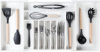 Silverware & Utensil Drawer Organizer, 18-33 in, White Bamboo