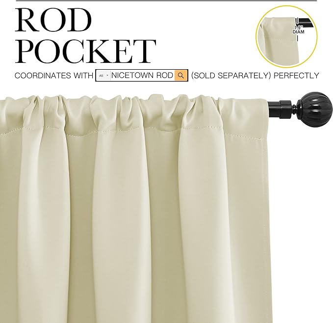 NICETOWN Kitchen Curtains, Short Blackout Curtains & Drapes, Home Decoration - Image 3