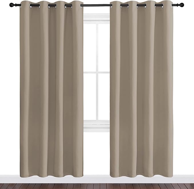 NICETOWN Taupe Blackout Curtains 78" Long - Image 2