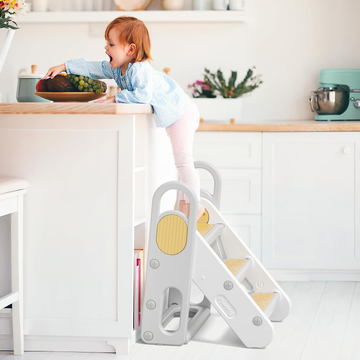 Mloong Foldable Toddler Step Stool for Bathroom Sink, Toilet Potty Training