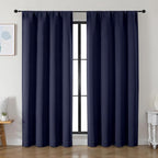 Simplebrand Ava Navy Blue Blackout Curtains by Simplebrand