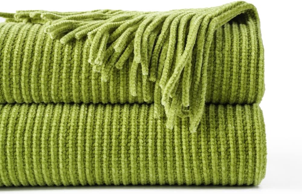 Battilo Lime Green Throw Blanket for Couch, 50"x60"