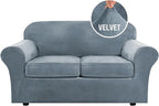 H.VERSAILTEX Real Velvet Plush 3 Piece Stretch Sofa Covers Couch Covers by HVERSAILTEX