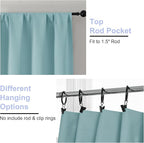 Simplebrand Ava Aqua Short 24 Inches Blackout Curtain 2 Panels Set, Half Window - Image 4