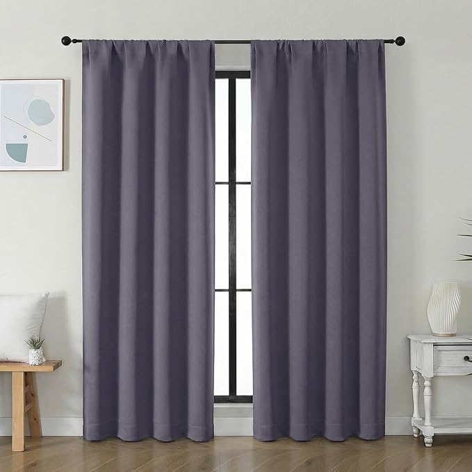 Simplebrand Ava Greyish Purple Blackout Curtains by Simplebrand