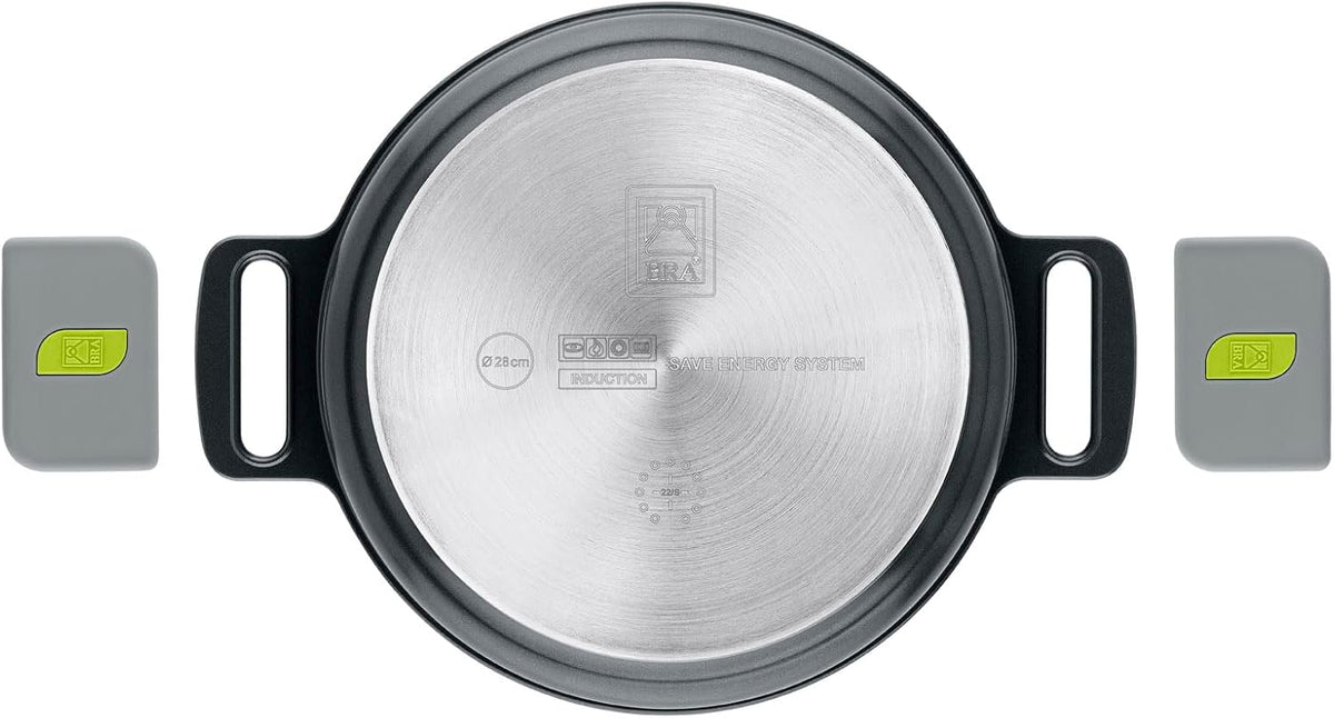 BRA COOKWARE Life Ceramic Nonstick Sauté Pan w/Lid | 12.6 In 4.8Qt Aluminum