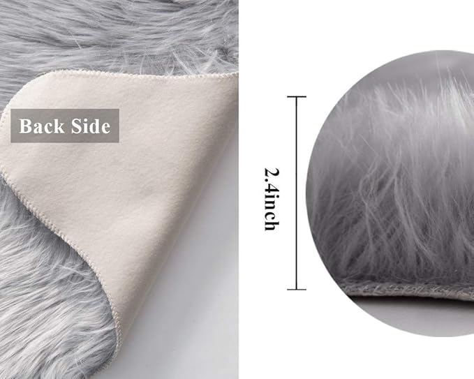 MIULEE Fluffy Rug Soft Shaggy Faux Fur Area Rug Luxury Plush Sheepskin Carpet - Image 2