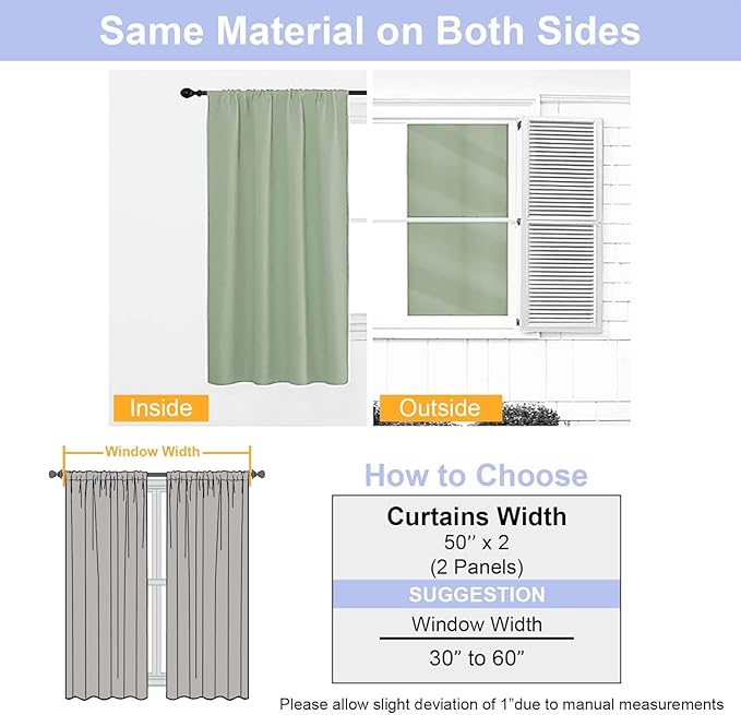 Simplebrand Ava Light Green Blackout Curtains - Image 7