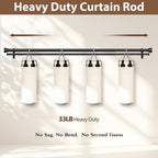 TONIAL Black Double Curtain Rods for Windows, 72-150 Inch, Simple Finials