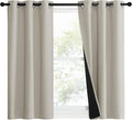 NICETOWN Natural 100% Blackout Lined Curtains, 1 Pair, 2 Thick Layers Narrow by NICETOWN