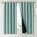 NICETOWN Aqua Blue 100% Blackout Lined Curtains, 2 Thick Layers Completely by NICETOWN