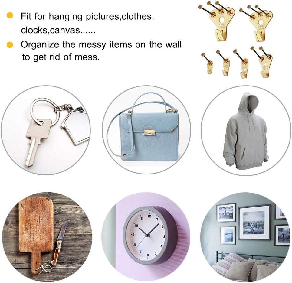 125 Pcs Heavy Duty Picture Hanging Kit With Nails for Wooden/Drywall - Professional Hangers for Canvas, Office Pictures, Clock, House Decoration - Holds 10-100 lbs