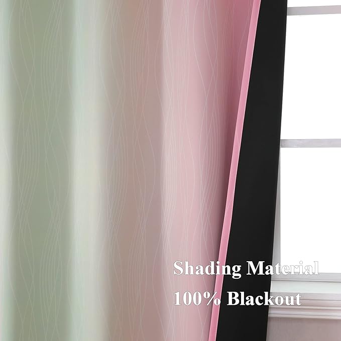 Estelar Textiler Sage and Pink Blackout Curtains - Image 5